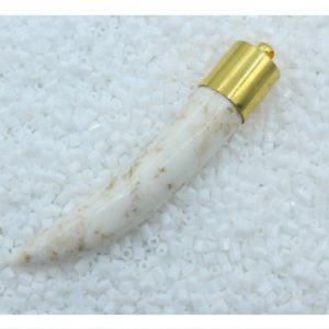 Howlite Tusk Shape - 50mm - White