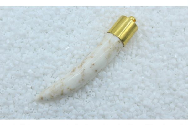 Howlite Tusk Shape - 50mm - White