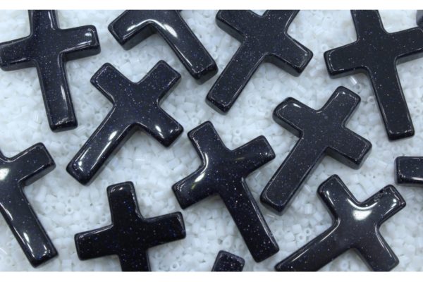 Cross - 30mm - Blue Sand Stone