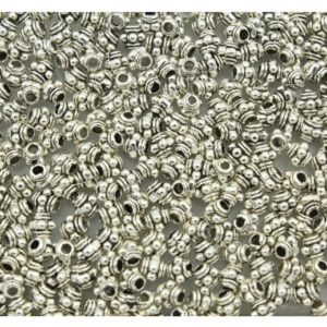 Lantern Bead - 4mm - Antique Silver