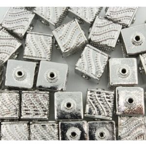 Filigree Square - 10mm - Antique Silver