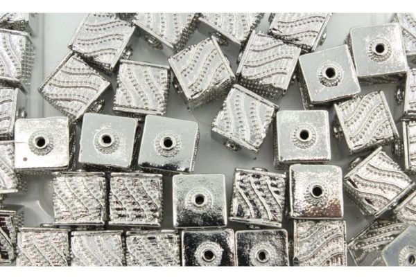 Filigree Square - 10mm - Antique Silver