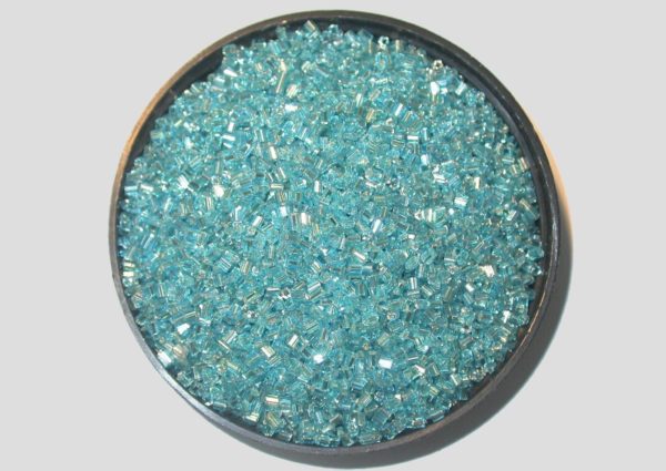 11/0 Bugle - Aqua Silverlined - Price per gram