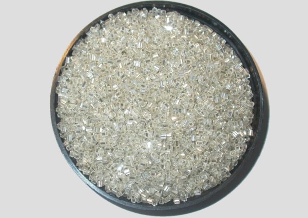 11/0 Bugle - Crystal Silverlined - Price per gram