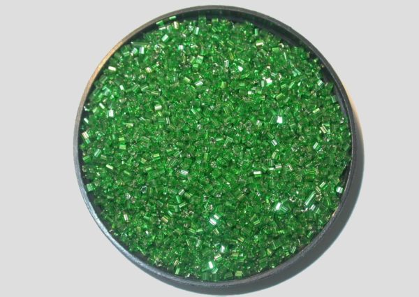 11/0 Bugle - Green Silverlined - Price per gram