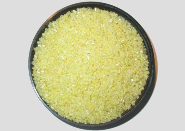 11/0 Bugle - Yellow T AB - Price per gram