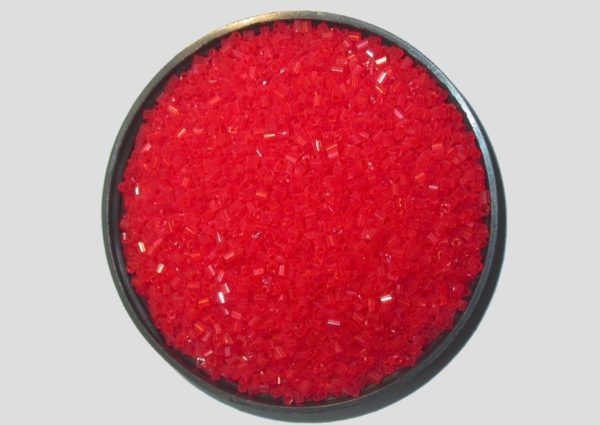 11/0 Bugle - Red Transparent - Price per gram