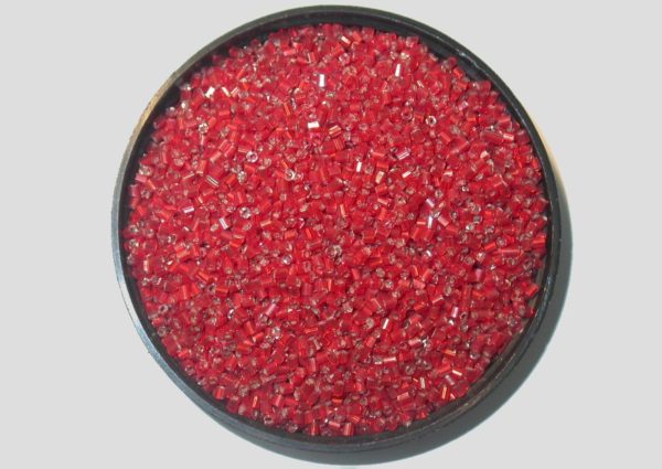 11/0 Bugle - Red Silverlined - Price per gram