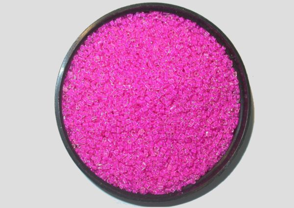 11/0 Bugle - Pink Colourlined - Price per gram