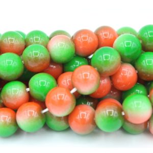 8mm Filler Bead - Red / Green / White - 40cm Strand