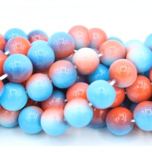 8mm Filler Bead - Blue / Red / White - 40cm Strand