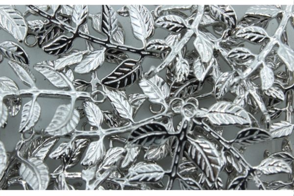 Leaf - 40 x 20mm - Antique Silver