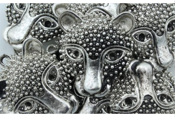 Panther - 45 x 35mm - Antique Silver