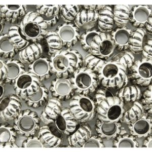 Pumpkin Spacer - 10 x 6mm - Antique Silver