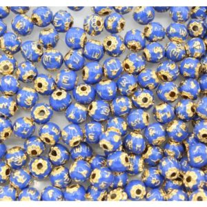 Round - 5mm - Gold / Blue