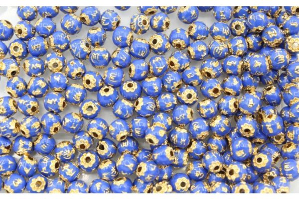 Round - 5mm - Gold / Blue