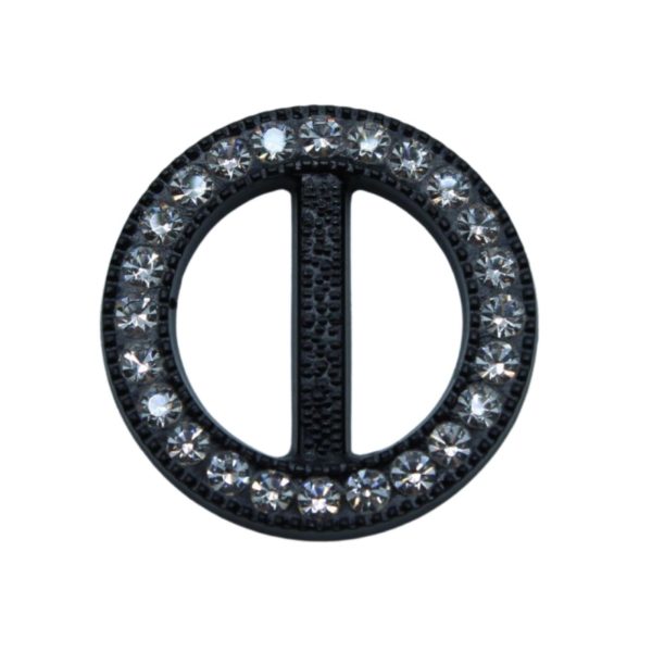 Swarovski 51304 - Buckle - Round - 25mm - Crystal / Black