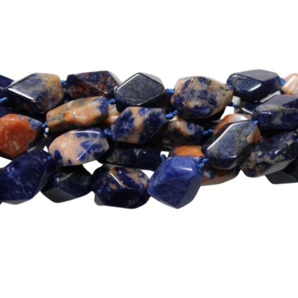 Orange Sodalite - 14mm - Fac Diamond - 40cm Strand