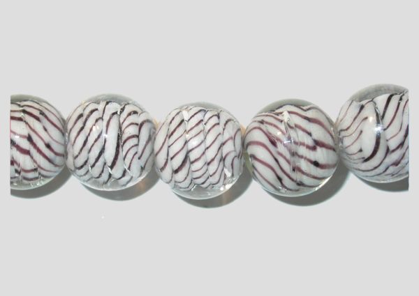 12mm Swirl Coin - White - 17cm Strand