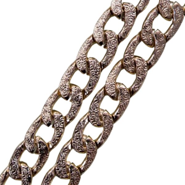 Chain - Aluminium - 10mm - Curb - Gold - Price per cm