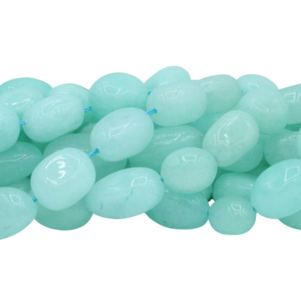 Jade - 15mm - Nugget - Light Blue - 39cm Strand