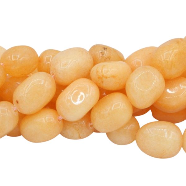 Jade - 15mm - Nugget - Orange - 39cm Strand