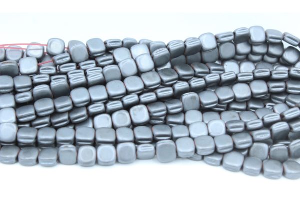 Hematite - Flat Square - 6mm - 39cm Strand - Matte