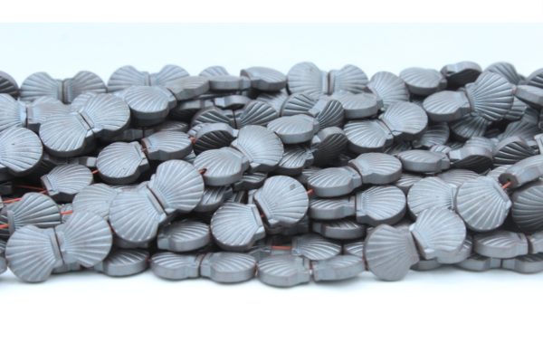 Hematite - Shell - 10mm - 39cm Strand - Matte