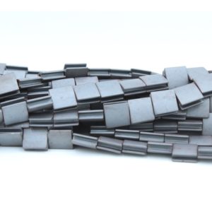 Hematite - Flat Tile - 8mm - 39cm Strand - Matte