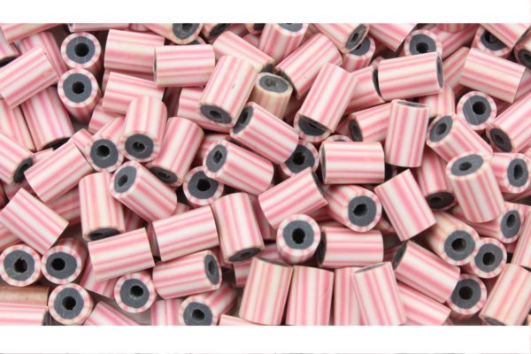 Polymer Clay Tube - 9 x 6mm - Pink