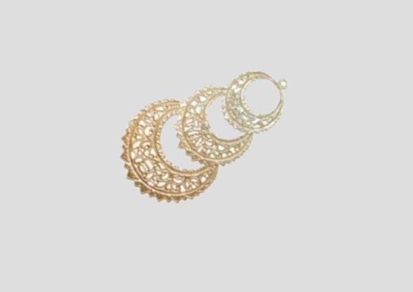 65 x 36mm 3 Layered Filigree Hoop