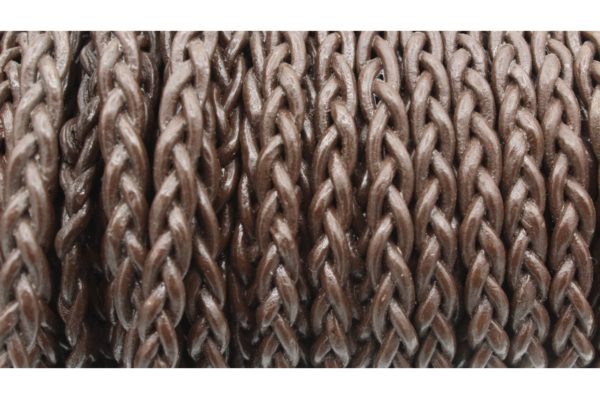 Flat Braided Leather - 6mm - Brown - Price per meter