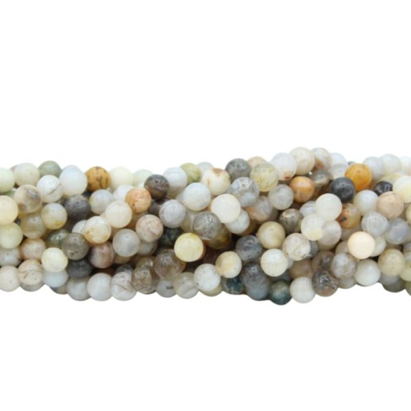 Bamboo Leaf Agate - 4mm Round - 39cm Strand