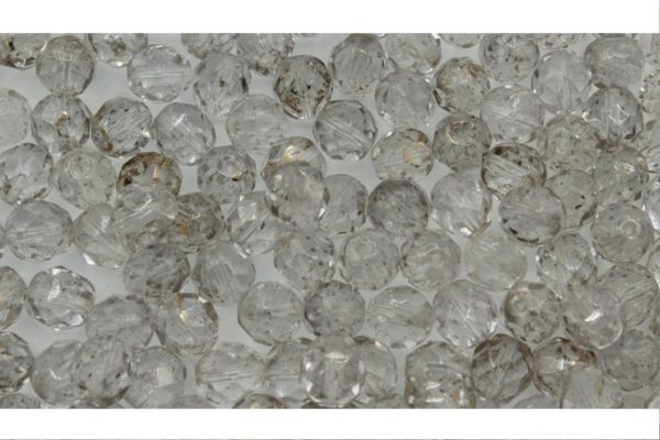 8mm - Czech Fire Polished - Faceted - Grey Satin