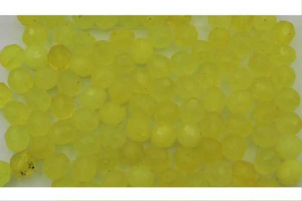 8mm - Czech Fire Polished - Faceted - Yellow Frost