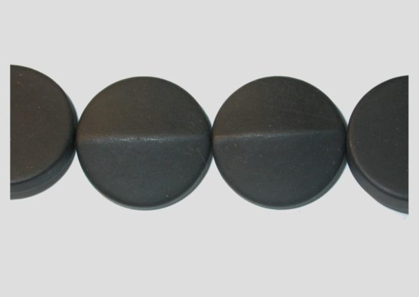 Black Stone - 25mm Coin - 20cm Strand