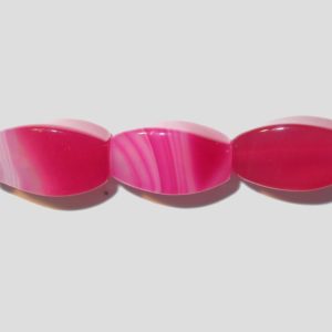 Agate - Pink - 16 x 9mm Fac Oval - 39cm Strand