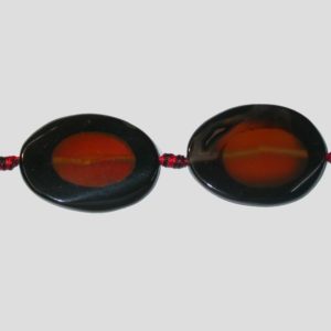 Agate - Flat Oval - 40 x 30mm - 38cm Strand