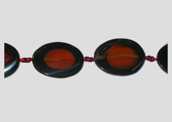 Agate - Flat Oval - 40 x 30mm - 38cm Strand