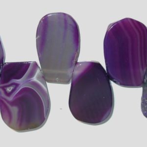 Agate Slab - 30 x 20mm - 20cm Strand - Purple