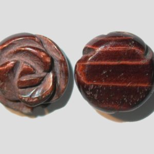 Tiger Eye - Carved Flower - 16mm