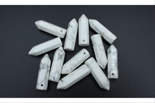 Howlite Pencil Pendant - 30 x 10mm