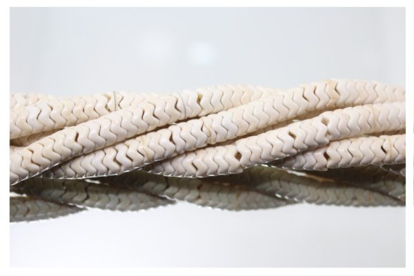 Snake Beads - 8mm - White - 40cm Strand