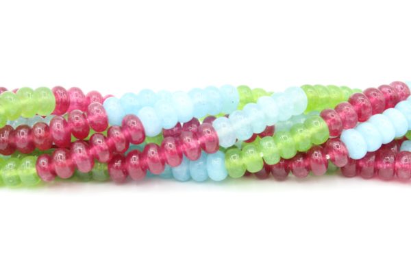 Jade - Rondelle - Mix Colour - Dyed - 6mm - 38cm Strand