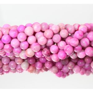 Crazy Agate - Dyed Pink - 10mm Round - 39cm Strand