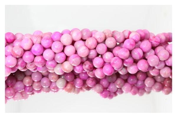 Crazy Agate - Dyed Pink - 10mm Round - 39cm Strand