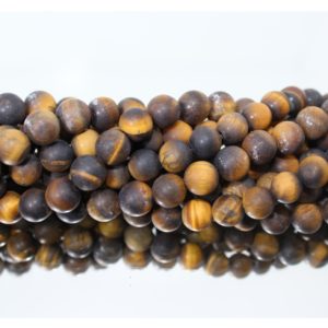 Tiger Eye Matte - 8mm Round - 39cm Strand