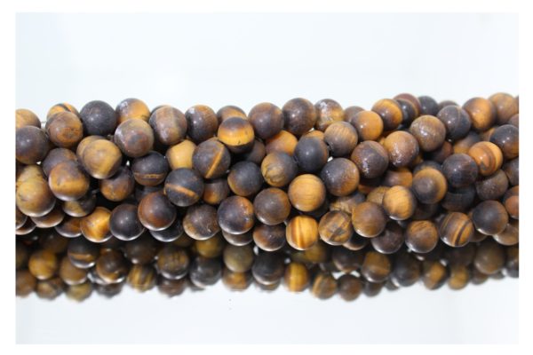 Tiger Eye Matte - 8mm Round - 39cm Strand