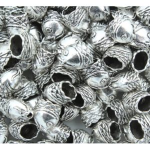 Fish Cap - 10 x 8mm - Antique Silver