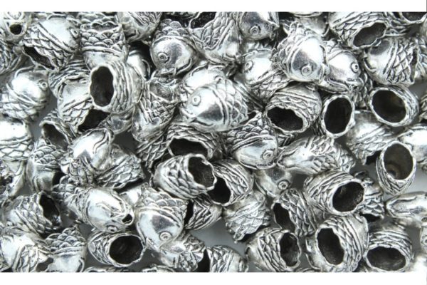 Fish Cap - 10 x 8mm - Antique Silver